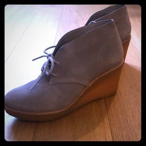 Gray Cole Haan / Nikeair Ankle Wedge Suede Booties